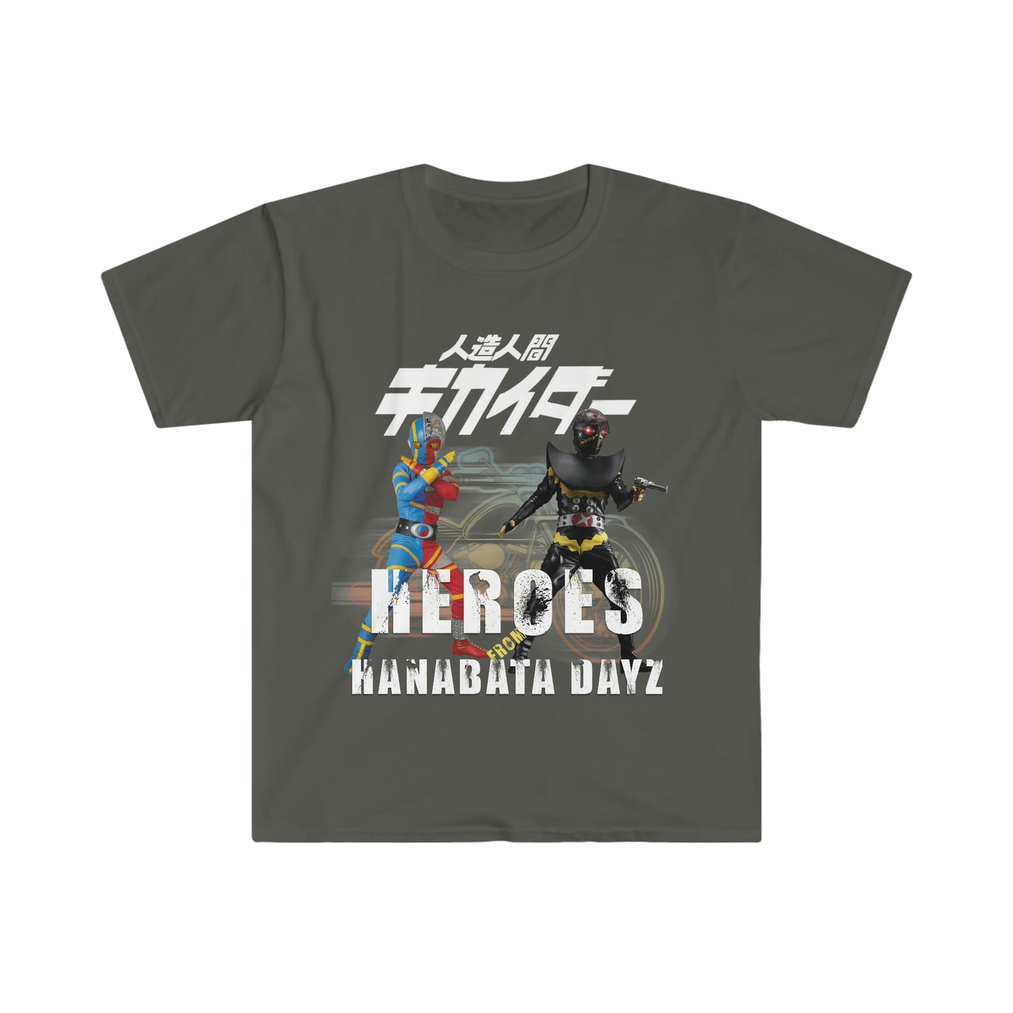 Back in the Hanabata Days... Heroes - Kikaida and Hakaida Unisex Softstyle T-Shirt