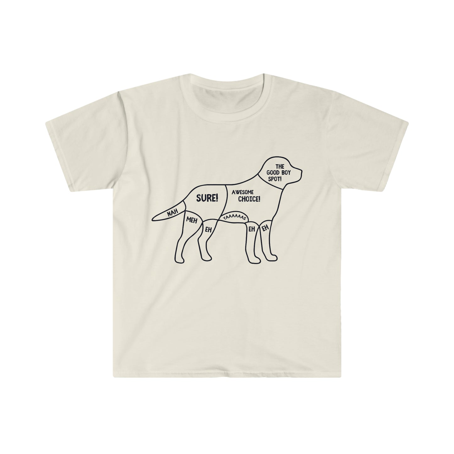 Doggy Scratch Points Unisex Softstyle T-Shirt