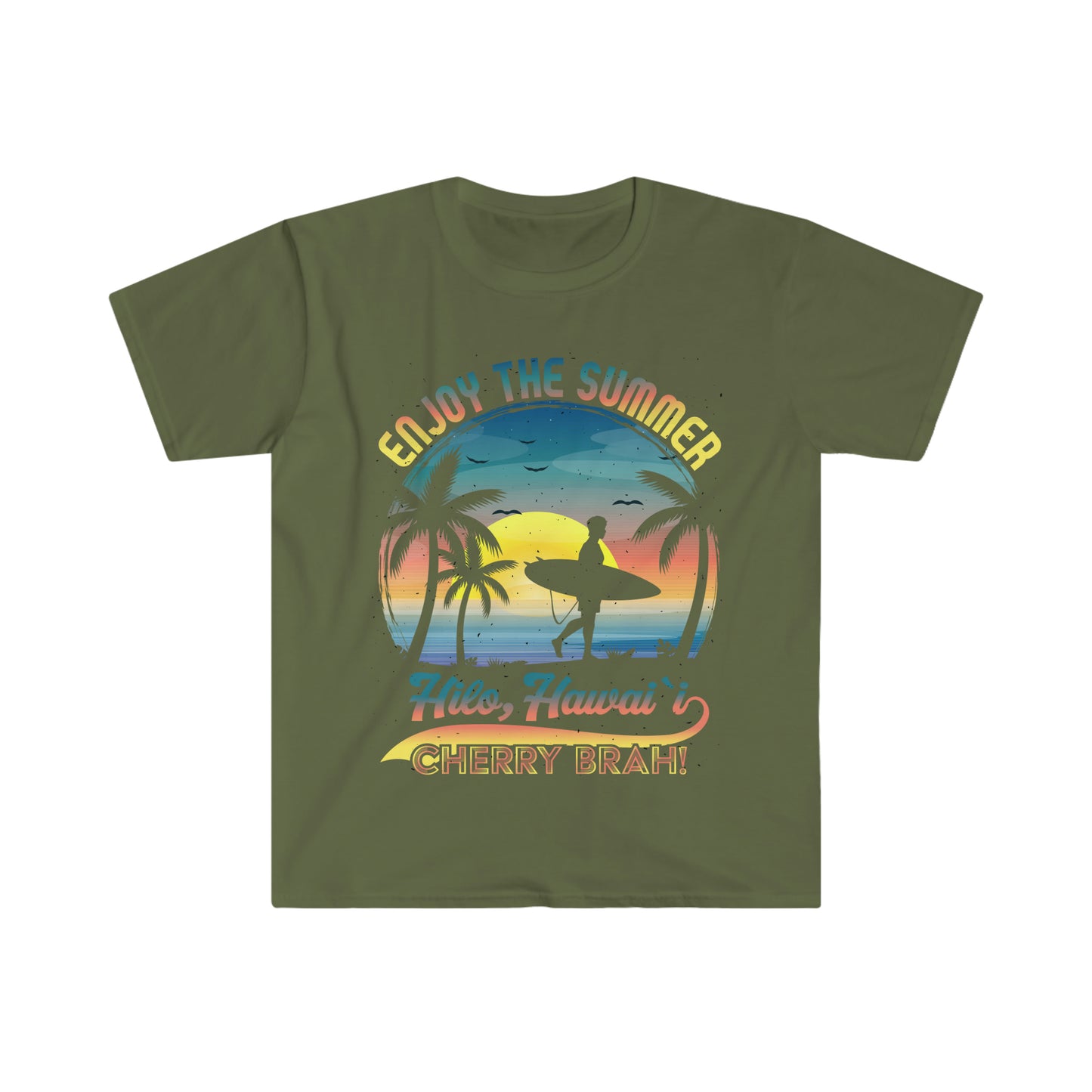 Hilo Surfing - Cherry Brah! Unisex Softstyle T-Shirt