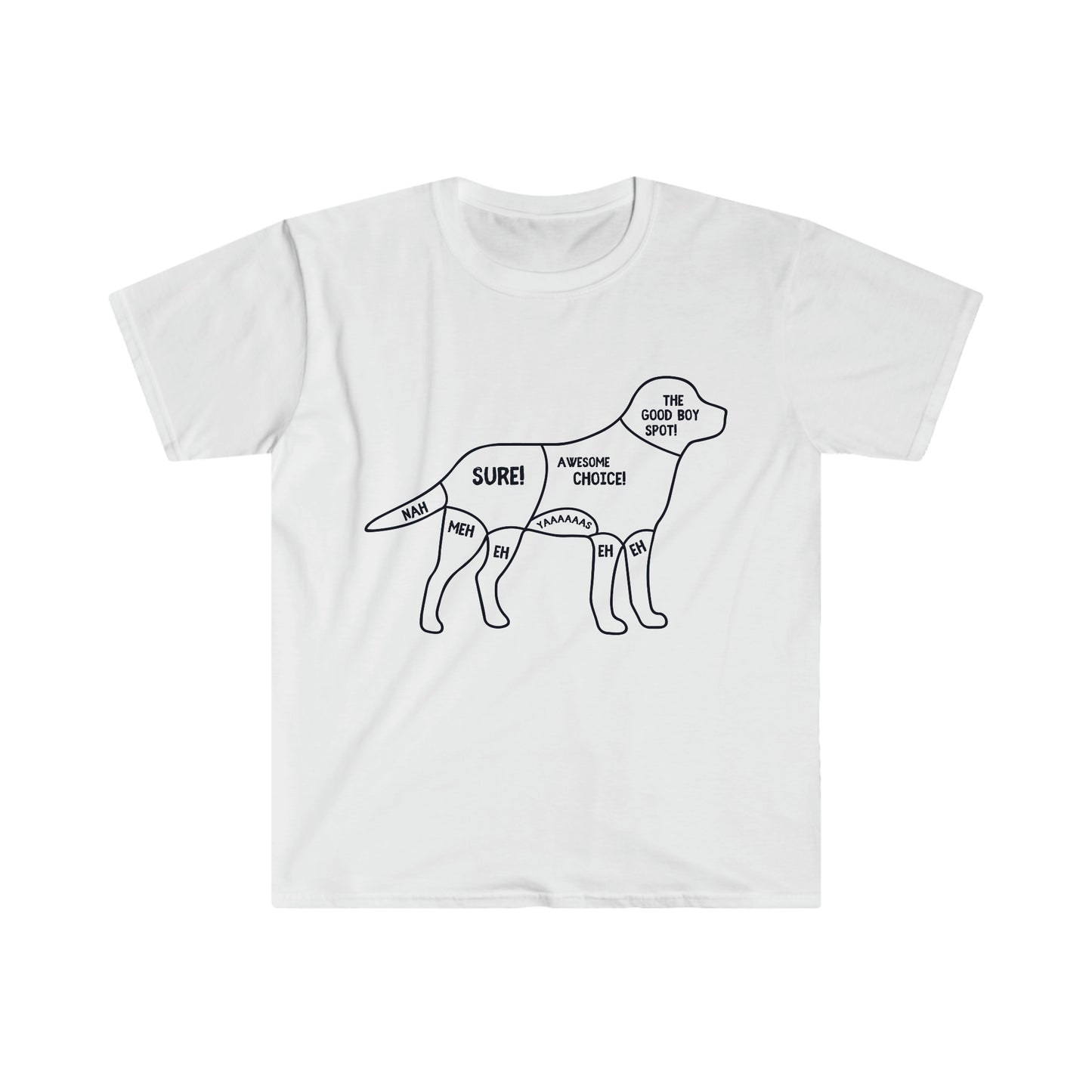 Doggy Scratch Points Unisex Softstyle T-Shirt