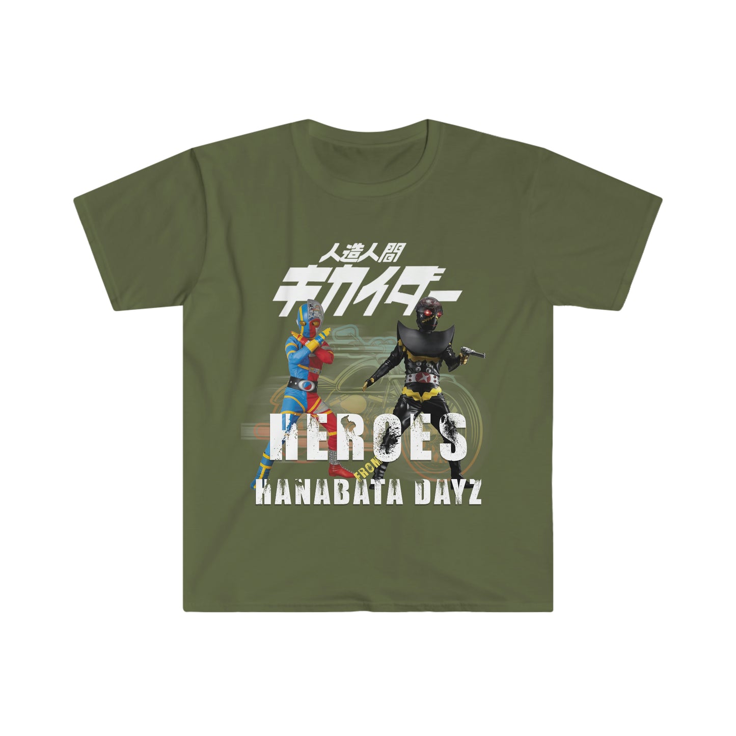 Back in the Hanabata Days... Heroes - Kikaida and Hakaida Unisex Softstyle T-Shirt