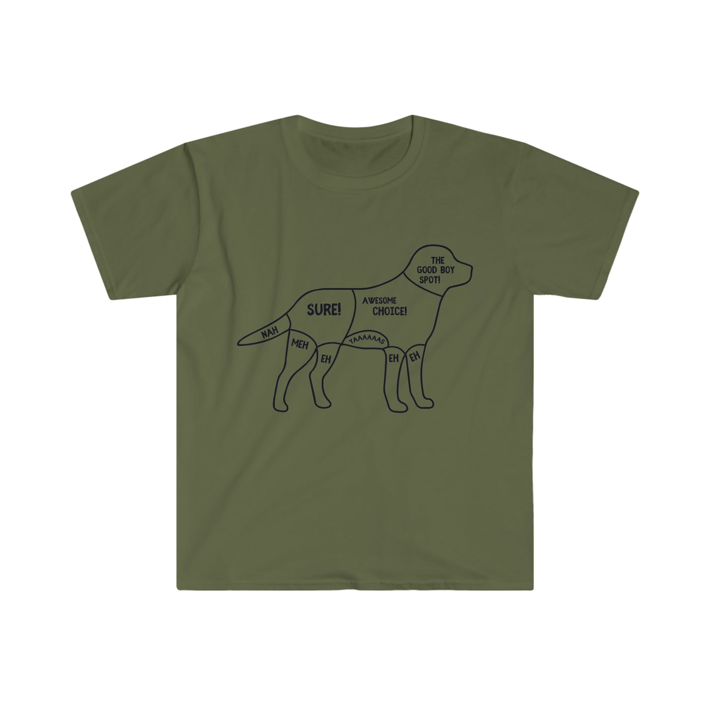Doggy Scratch Points Unisex Softstyle T-Shirt
