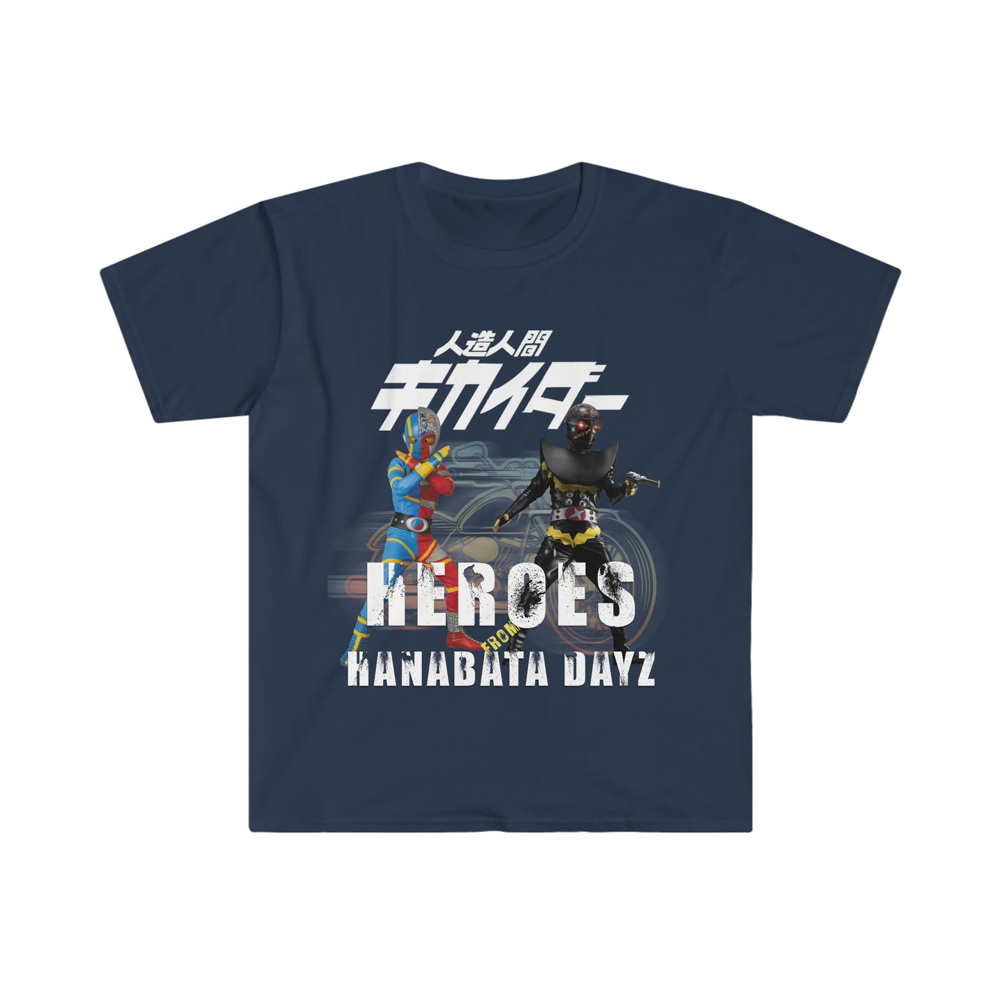 Back in the Hanabata Days... Heroes - Kikaida and Hakaida Unisex Softstyle T-Shirt