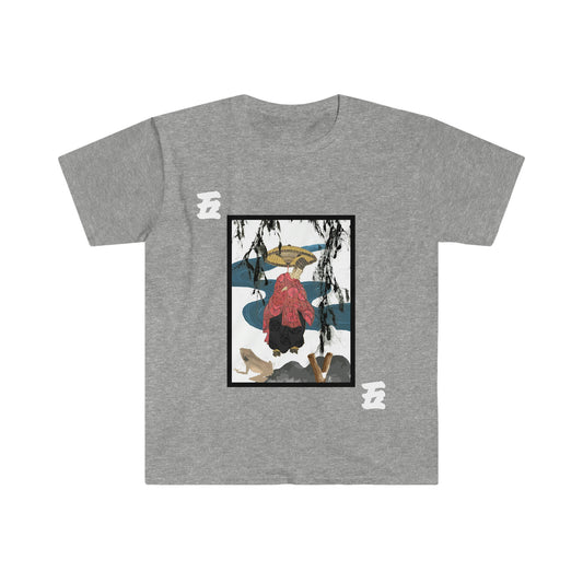 Hanafuda - Willow 5 cent Ono no Tofu Unisex Softstyle T-Shirt