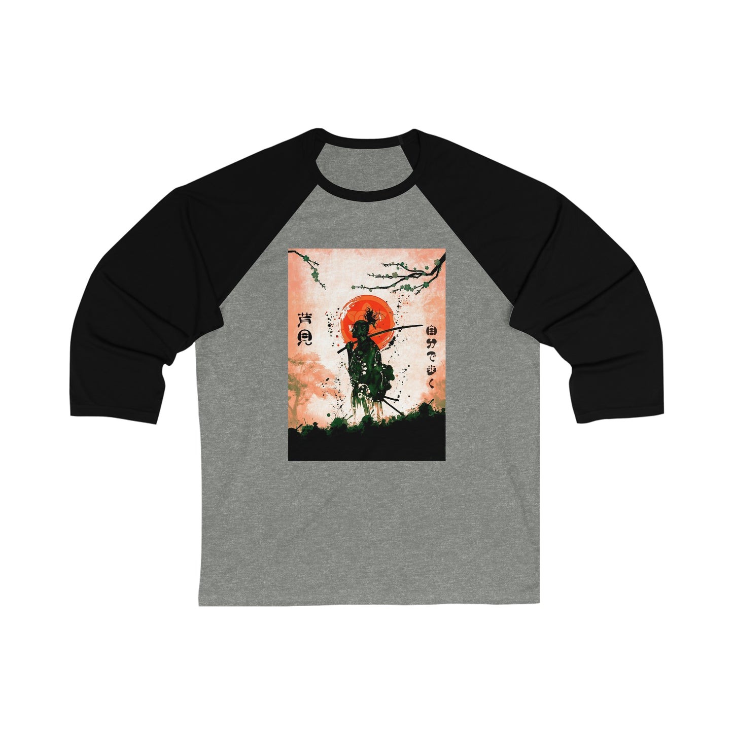 I walk Alone Samurai Unisex 3\4 Sleeve Baseball Tee